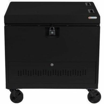 Bretford CUBE Toploader Cart with Caddies Pre-Wired - TVTL30CADUSB - 4 Casters - Steel - Black Pumice (Fleet Network)