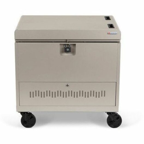 Bretford CUBE Toploader Cart with Caddies Pre-Wired - TVTL30CADUSB - Champagne (Fleet Network)