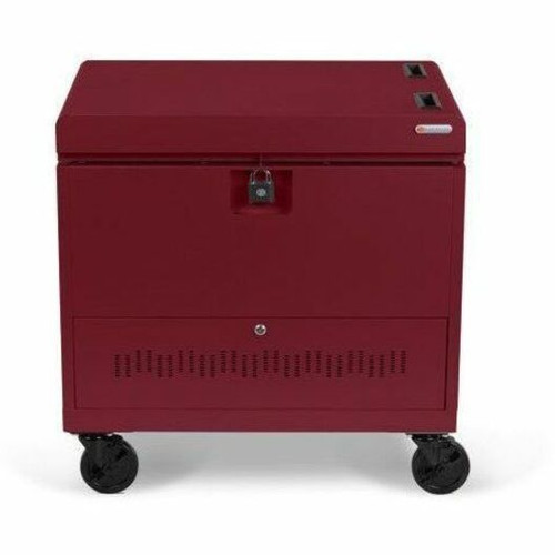 Bretford CUBE Transport Cart with Caddies - TVCT30CAD - 4 Casters - Steel - 34" Width x 23" Depth x 33" Height - Maroon - For 30 (Fleet Network)