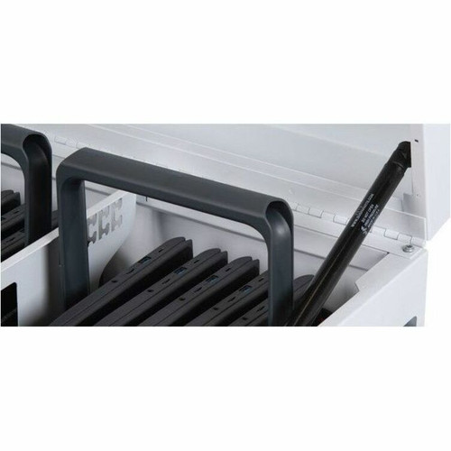 Bretford TVTL30CADUSB-PA CUBE Transport Cart with Caddies - 30-Device Charging Cart - Pacific Blue Steel - 4 Casters - 34"W x 23"D x 33"H
