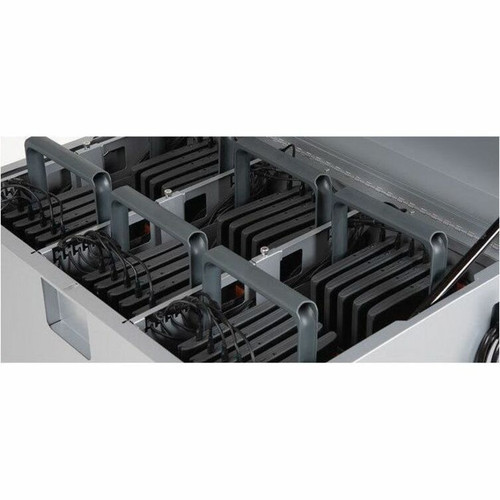 Bretford TVTL30CADUSB-PA CUBE Transport Cart with Caddies - 30-Device Charging Cart - Pacific Blue Steel - 4 Casters - 34"W x 23"D x 33"H
