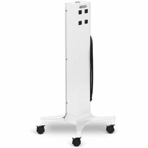 Bretford CUBE Tower Mobile Charging Station - 4 Casters - Steel - 16" Width x 16.2" Depth x 39" Height - Arctic White - For 8 Devices (Fleet Network)