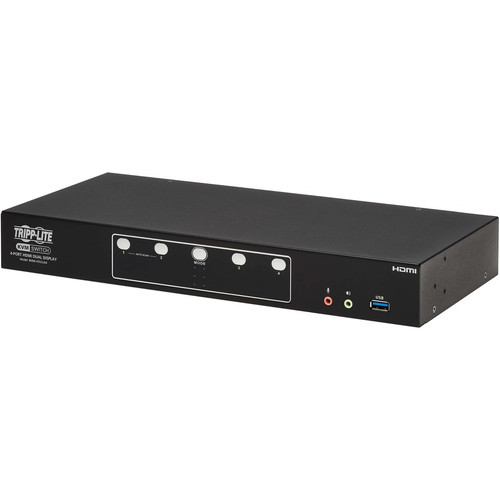 Tripp Lite by Eaton B006-HD2UA4 HDMI Dual-Display KVM Switch - 1 Computer - 4096 x 2160 - 10 HDMI - 8 USB - RJ-45 - Desktop/Rack