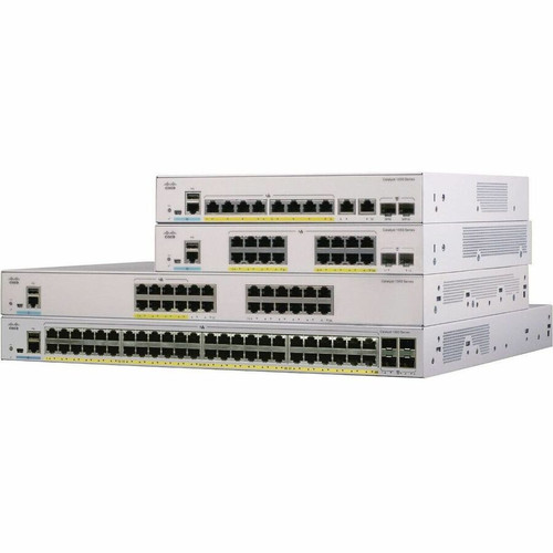 Cisco C1000-8P-2G-L-RF Catalyst 8-Port Gigabit Ethernet Switch - PoE+ - 2 SFP Slots - Managed - Layer 2 - Rack-Mountable - Refurbished