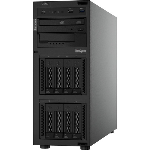 Lenovo 7Y45A064NA ThinkSystem ST250 4U Tower Server - Intel Pentium G5400 3. 70GHz Dual-Core - 8GB TruDDR4 ECC RAM - 128GB Max - 250W PSU - Gigabit
