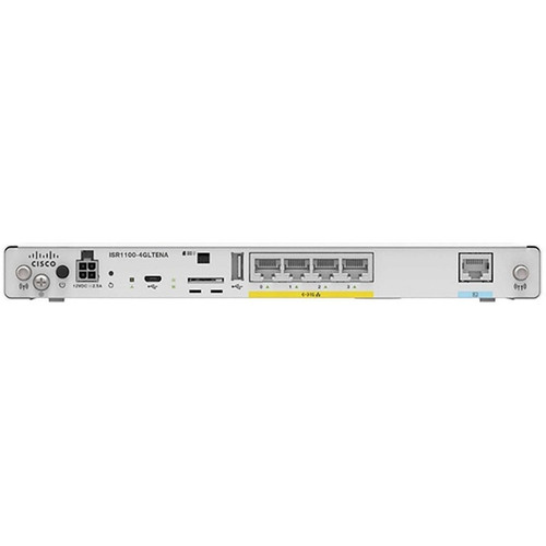 Cisco ISR1100-4G-RF Refurbished Wireless Integrated Services Router - 4G Cellular - 3x Gigabit Ethernet - 1 SIM - Desktop