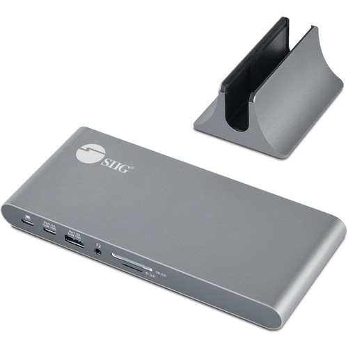 SIIG USB-C Dual Video MST Docking Station with PD Charging - for TV/Monitor/Notebook/Desktop PC - Memory Card Reader - microSD, SD - W (Fleet Network)