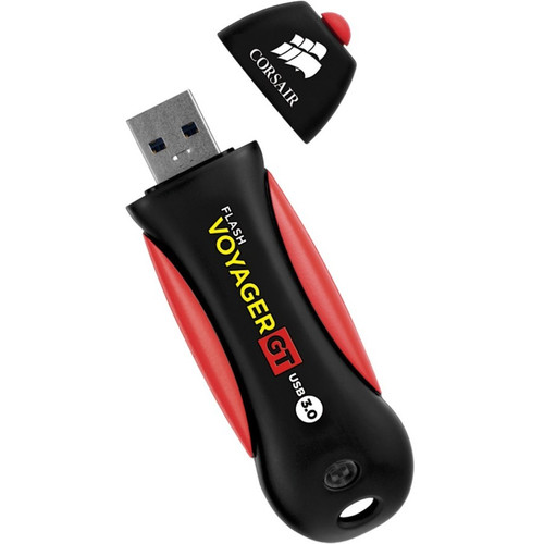 Corsair Flash Voyager GT USB 3.0 512GB Flash Drive - 512 GB - USB 3.0 Type A - 390 MB/s Read Speed - 240 MB/s Write Speed - Black, Red (Fleet Network)