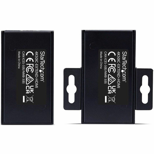 StarTech.com HDMI Extender Over CAT5e/CAT6, 4K 60Hz, Up to 200ft (60m), Transmitter and Receiver Kit, Power Over Cable - HDMI Extender (4K50IC-EXTEND-HDMI)