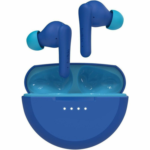 Belkin SoundForm Nano 2 Wireless Earbuds for Kids - Stereo - True Wireless - Bluetooth - 30 ft (9.14 m) - Earbud - Binaural - In-ear - (AUC011BTBL)
