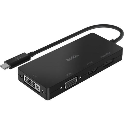 Belkin USB-C Video Adapter - 1 x Type C USB Male - 1 x DVI Video Female, 1 x HDMI Digital Audio/Video Female, 1 x 15-pin HD-15 VGA 1 x (Fleet Network)