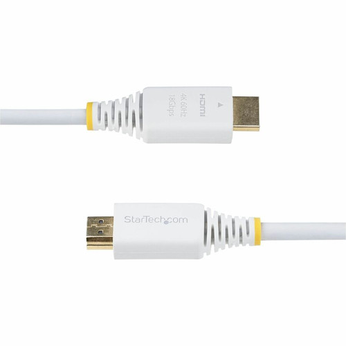 StarTech. com HDMI2-CABLE-4K60-6FW Premium Certified HDMI 2. 0 Cable - 6ft White - 4K 60Hz/1440p 144Hz - 18Gbps