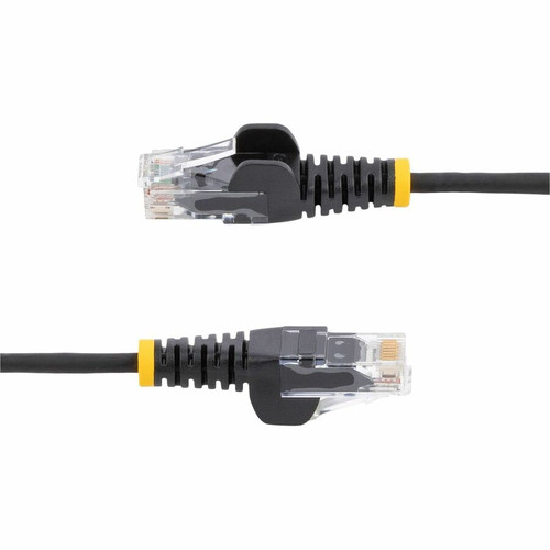 StarTech. com N6PAT50BLKS Slim CAT6 Ethernet Cable - 50ft Black - Snagless RJ45 - UTP - LSZH - 28AWG Bare Copper - PoE++