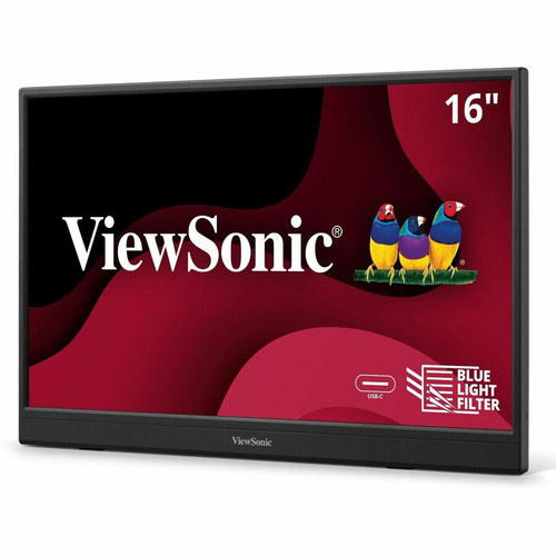 Viewsonic VA1653 16" Portable Full HD IPS Monitor - 15.6" Viewable - 1920 x 1080 - 60Hz - 250 cd/m² - USB-C & Mini HDMI - Black