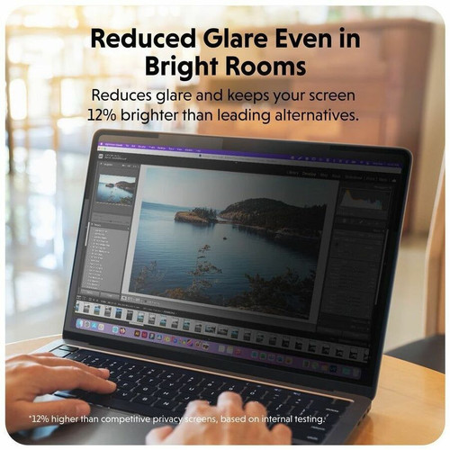 HS5113GL HyperShield Magnetic Privacy Screen for MacBook Air 13.6" - Glare Resistant - 3H Scratch Protection - Blue Light Reduction - Reversible