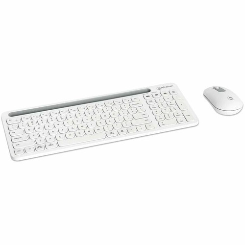 Manhattan Dual-Mode Multipoint Wireless Keyboard and Mouse Combo Set - USB Type A Scissors Wireless Bluetooth/RF 5.0 2.40 GHz Keyboard (180580)