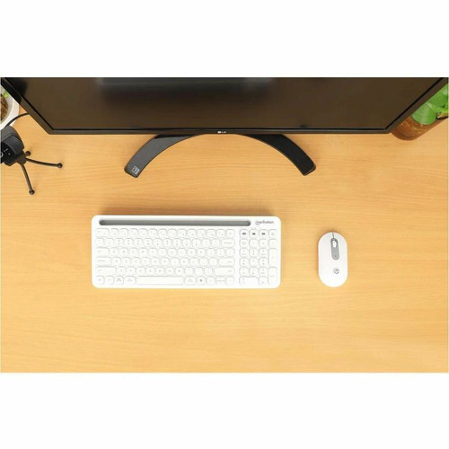 Manhattan Dual-Mode Multipoint Wireless Keyboard and Mouse Combo Set - USB Type A Scissors Wireless Bluetooth/RF 5.0 2.40 GHz Keyboard (180580)