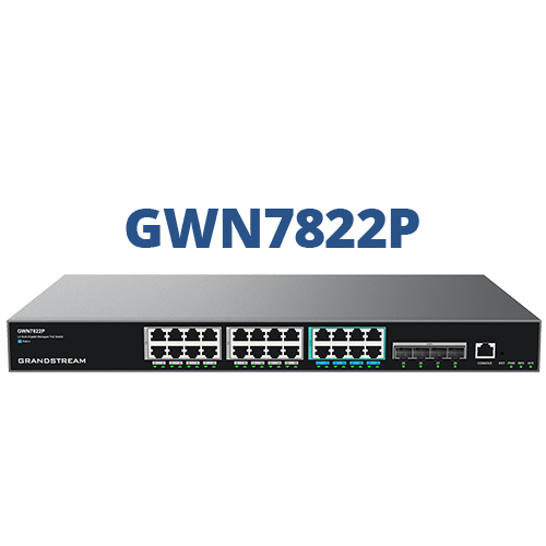 GWN7822P Enterprise Layer 3 Managed Multi-Gigabit PoE Network Switch