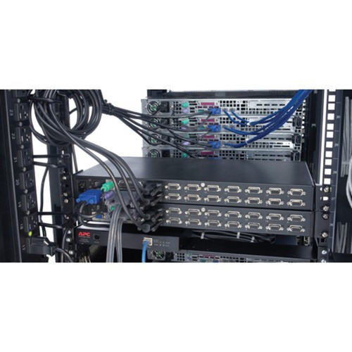 APC by Schneider Electric AP5201 APC 8-Port Multi-Platform Analog KVM Switch - 8 x 1 - VGA/SVGA - 1920 x 1440 - 1U Rack-Mountable