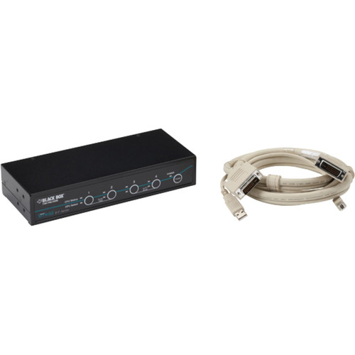 Black Box ServSwitch DT DVI 4-Port with Transparent USB 2.0 Kit - 4 Computer(s) - 1 Local User(s) - 1920 x 1200 - 8 x USB - 5 x DVI - (Fleet Network)