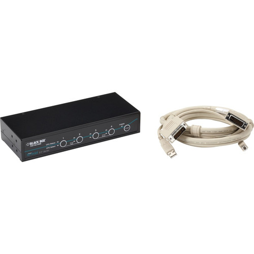 Black Box ServSwitch DT DVI 4-Port with Transparent USB 2.0 Kit - 4 Computer(s) - 1 Local User(s) - 1920 x 1200 - 8 x USB - 5 x DVI - (Fleet Network)