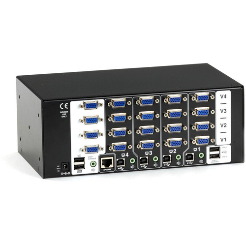 Black Box ServSwitch Wizard VGA, USB, Quad-Head Video - 4 Computer(s) - 1 Local User(s) - 1920 x 1200 - 8 x USB - 20 x VGA - Desktop (Fleet Network)