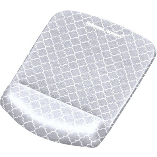 Fellowes PlushTouch Mouse Pad Wrist Rest - Gray Lattice - 1" (25.40 mm) x 7.25" (184.15 mm) x 9.38" (238.25 mm) Dimension - Gray, - (Fleet Network)