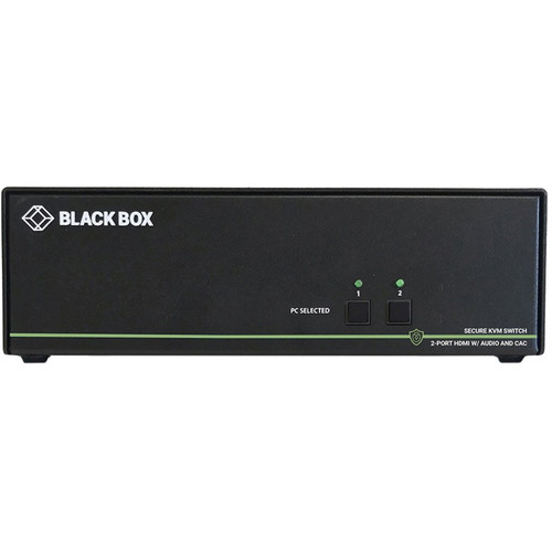 Black Box Secure NIAP 3.0 KVM Switch - Single-Head, HDMI, CAC, 4K, 2-Port - 2 Computer(s) - 1 Local User(s) - 3840 x 2160 - 7 x USB - (Fleet Network)