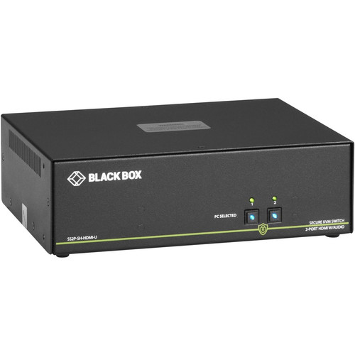 Black Box NIAP 3.0 Secure 2-Port Single-Head HDMI KVM Switch - 2 Computer(s) - 1 Local User(s) - 3840 x 2160 - 4 x USB - 3 x HDMI - (Fleet Network)