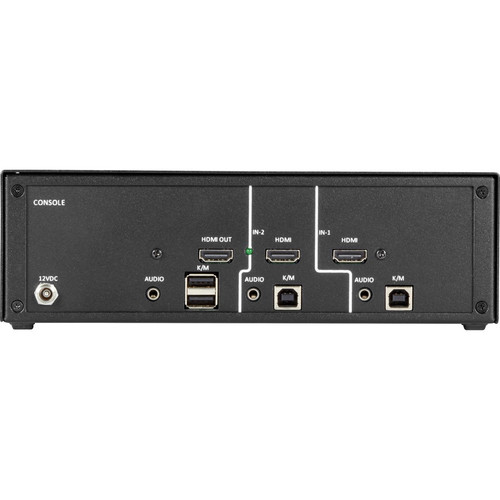 Black Box SS2P-SH-HDMI-U NIAP 3. 0 Secure 2-Port Single-Head HDMI KVM Switch - 4K UHD - 4 USB - 3 HDMI - Desktop