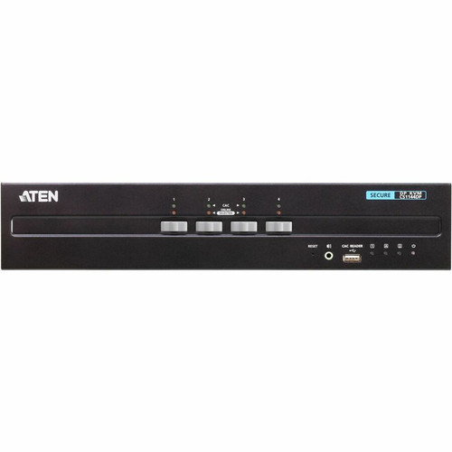 ATEN CS1144DP 4-Port USB DisplayPort Dual Display Secure KVM Switch - 4 Computer(s) - 1 Local User(s) - 4K - 3840 x 2160 - 50 Hz, 60 - (Fleet Network)