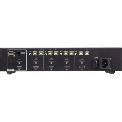 Aten CS1144H4C Secure 4-Port USB HDMI Dual Display KVM Switch - PSD PP v4. 0 Compliant - 3840 x 2160 - 4 Computers - 1 User