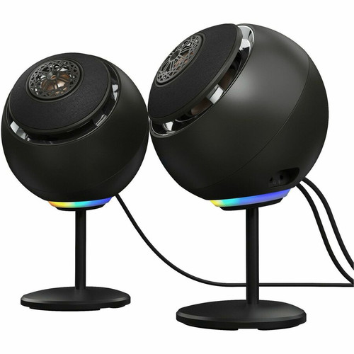 Creative 51MF1720AA000 Pebble Nova 2.0 Bluetooth Speaker System - 50W RMS - Black - 55Hz-20kHz - USB-C