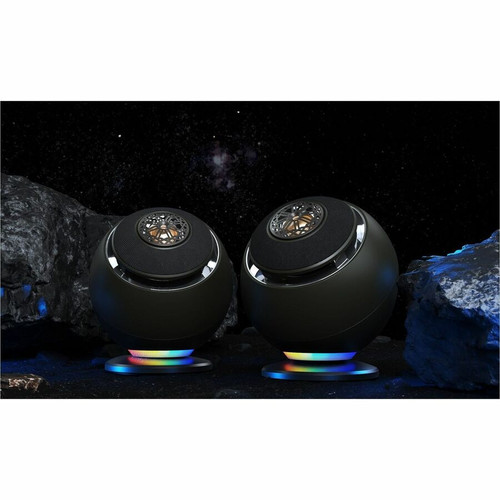 Creative 51MF1720AA000 Pebble Nova 2.0 Bluetooth Speaker System - 50W RMS - Black - 55Hz-20kHz - USB-C