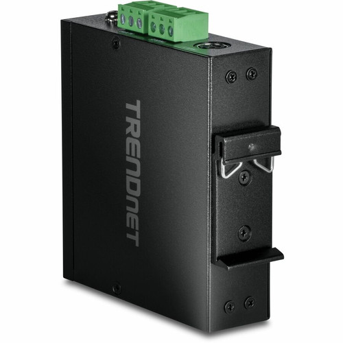 TRENDnet TI-F711SFP Industrial 10G SFP+ Media Converter - 1 x RJ-45 - 1 x SFP+ - 20 Gbit/s - DIN Rail/Wall Mountable
