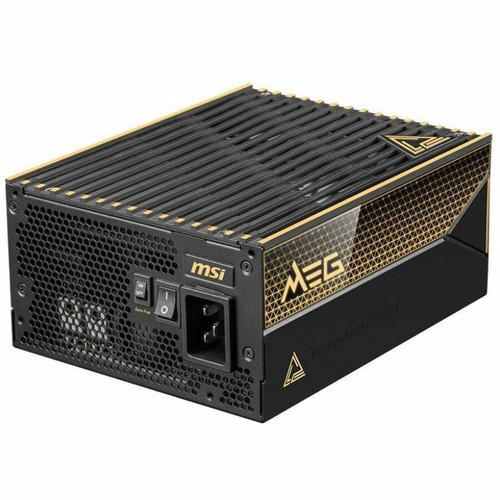 MSI MEG Internal High Capacity 1600 Watt Power Supply Multi Rail Support Advanced PFC Output Input AC DC kW SB V MEGAI1600TPCIE5