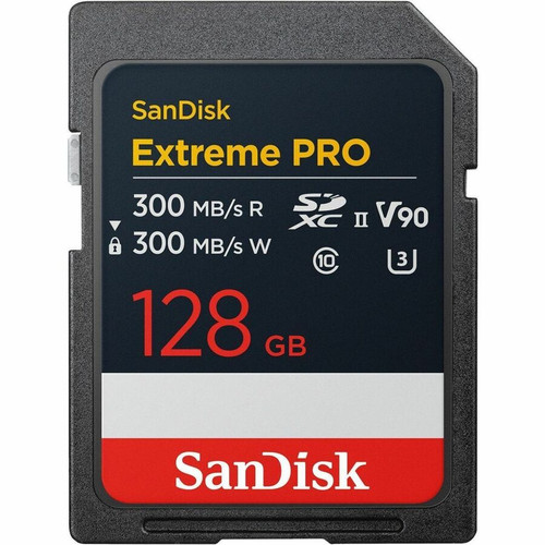 SanDisk Extreme PRO SDSDXDM-128G-GN4IN 128 GB Class 10/UHS-II (U3) V90 SDXC - 1 - 300 MB/s Read - 300 MB/s Write (Fleet Network)