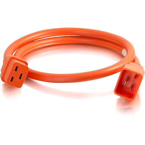 C2G 1ft 12AWG Power Cord (IEC320C20 to IEC320C19) - Orange - For PDU, Switch, Server - 250 V AC / 20 A - Orange - 1 ft (0.30 m) Cord - (Fleet Network)