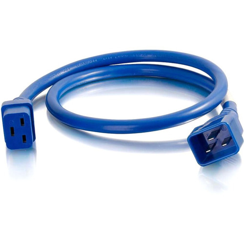 C2G 4ft 12AWG Power Cord (IEC320C20 to IEC320C19) - Blue - For PDU, Switch, Server - 250 V AC / 20 A - Blue - 4 ft (1.22 m) Cord - IEC (Fleet Network)