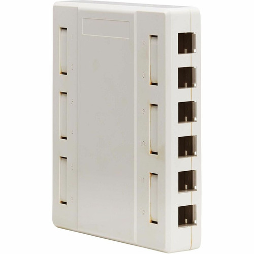 Tripp Lite series Surface-Mount Box for Keystone Jacks - 12 Ports, White - 12 x Total Number of Socket(s) - Wall Mount, Ceiling Mount, (Fleet Network)