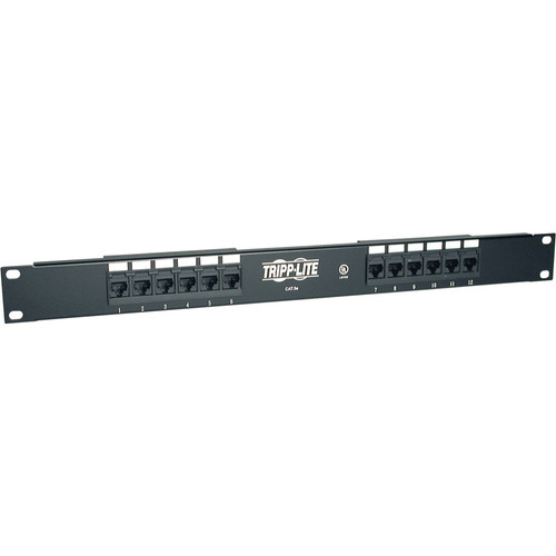 Tripp Lite 12-Port Cat5e Cat5 Rackmount Patch Panel 568B 110 Punch 1URM TAA - 12 x RJ-45 (Fleet Network)
