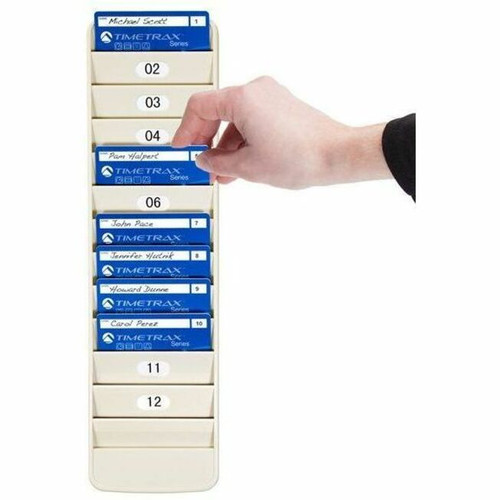 Pyramid 12 Pocket Employee ID Badge Rack Durable Lightweight Putty Plastic Card Holder For Workplaces Recycled S X 500-12