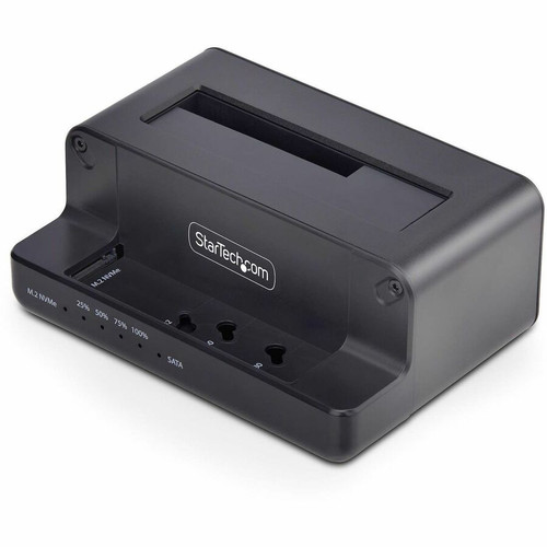 StarTech.com M.2 NVMe to 2.5/3.5" SATA Drive Duplicator, Dual Bay Standalone Cloner/Dock, Bidirectional NVMe to SATA/SATA to NVMe, TAA (Fleet Network)