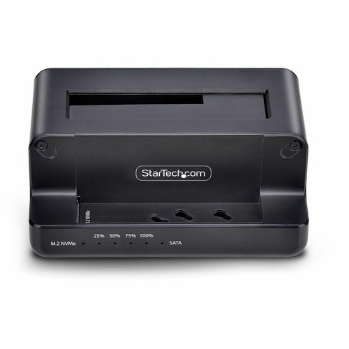 StarTech.com M.2 NVMe to 2.5/3.5" SATA Drive Duplicator, Dual Bay Standalone Cloner/Dock, Bidirectional NVMe to SATA/SATA to NVMe, TAA (N2-M2-SSD-DUPLICATOR)
