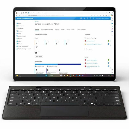Microsoft EP2-20111 Surface Pro 11 Copilot+ PC Tablet - 13" PixelSense - Intel Core Ultra 5 - 16GB RAM - 256GB SSD - Windows 11 Pro - Platinum - vPro