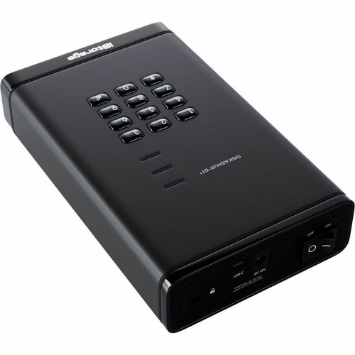iStorage diskAshur DT3 12 TB Portable Hard Drive - 3.5" External  - Printer, Scanner, Camera Device Supported - USB 3.2 (Gen 1) Type C (IS-DT3-256-12000-F)