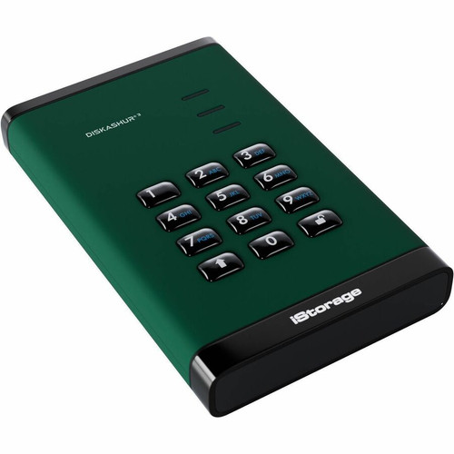 iStorage diskAshur3 1 TB Portable Solid State Drive - 2.5" External - Green  - Printer, Scanner, Camera Device Supported - USB 3.2 1) (IS-DA3-256-SSD-1000-GN)