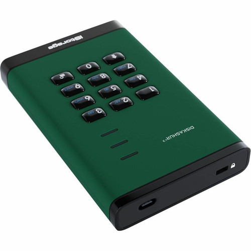 iStorage diskAshur3 1 TB Portable Solid State Drive - 2.5" External - Green  - Printer, Scanner, Camera Device Supported - USB 3.2 1) (IS-DA3-256-SSD-1000-GN)