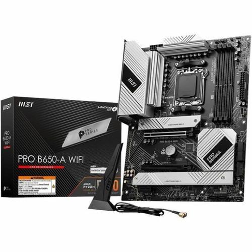 MSI PRO B650-A WIFI ATX Desktop Motherboard AMD Socket DDR5 Ready Processor Supported Chipset Ryzen RAM GB B650AWIFI