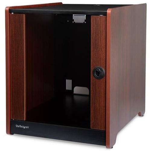 StarTech.com 12U Office Server Cabinet w/ Wood Finish and Casters - For Server, LAN Switch, Patch Panel, A/V Equipment - 12U Rack x x (Fleet Network)